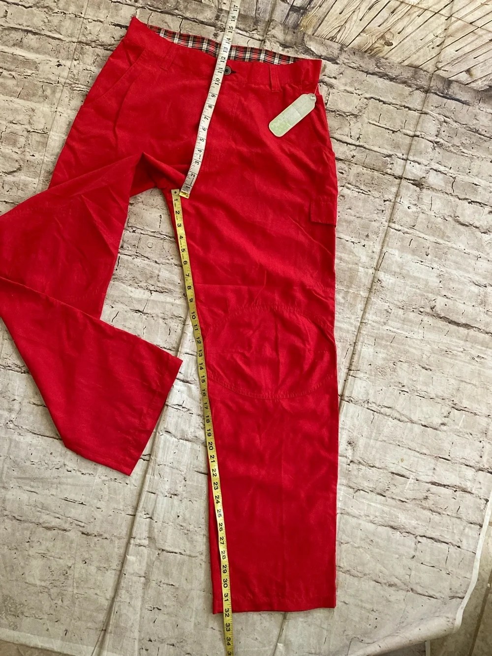NWT men’s HURLEY international red utility cargo relaxed fit pants size 32 x 32
